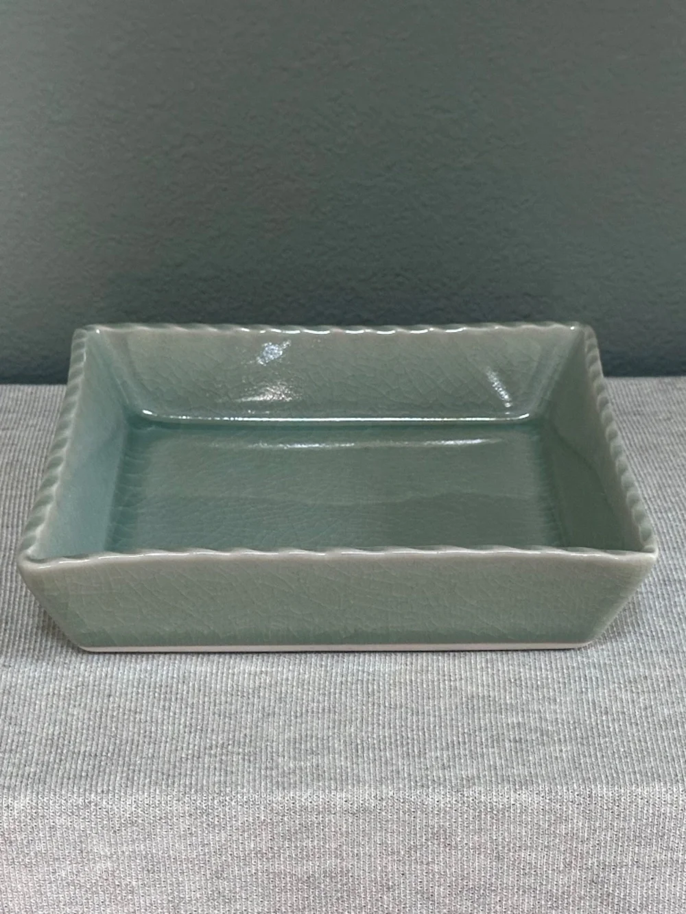 Japanese Square Celadon Green Ceramic Dish